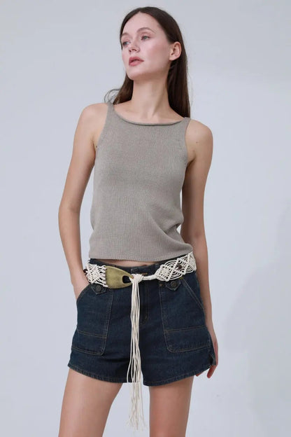 Braided Rope Belt – Antique Bronze Buckle & Boho Fringe 🌾⛓️ Leto Collection