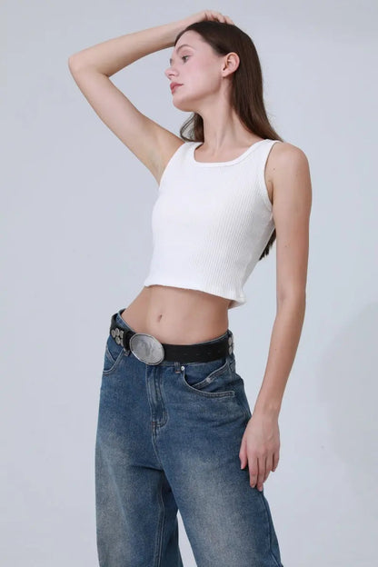 Bold Oval Buckle Belt – Studded Statement Piece Leto Collection