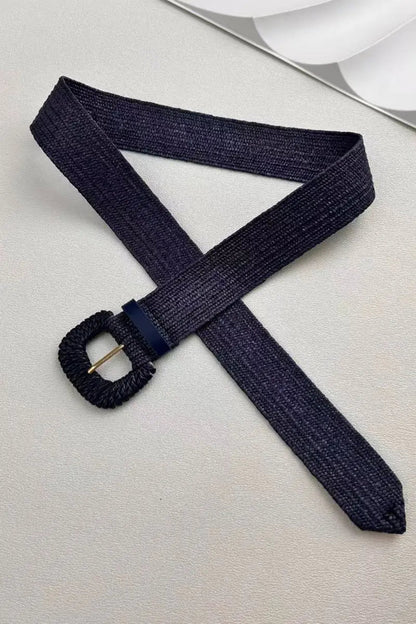 Natural Raffia Stretch Belt – Adjustable Wrap Waistband 🌿 Leto Collection