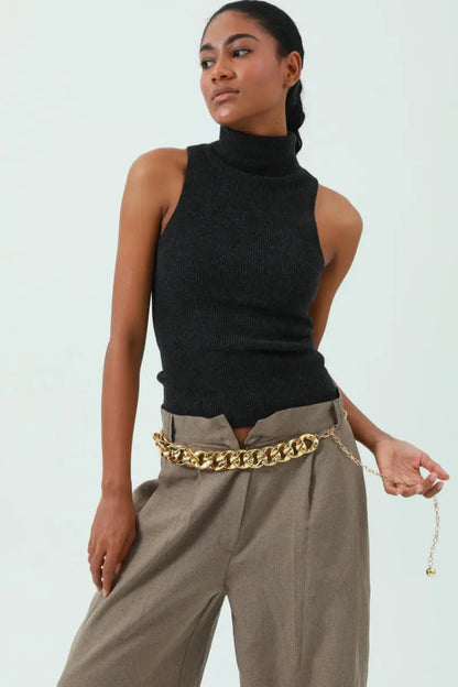 Chic Plated Waist Chain - Secure Hook Closure 🔗 Leto Collection
