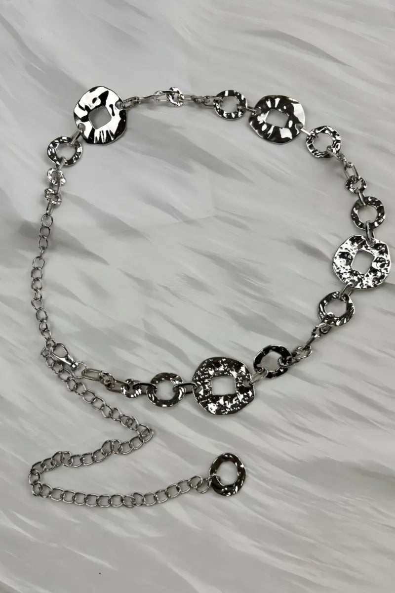 Hollow-Out Disc Waist Chain – Lightweight Metal Accent 🥗 Leto Collection