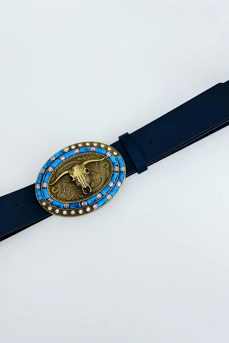 Desert Dreamer: Vintage Bohemian Turquoise Inlaid Cowboy Belt - leto-collection