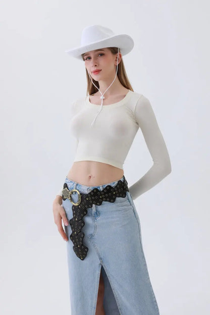 Vintage Leaf Stud Belt – Adjustable Bohemian Waist Cincher🌿✨ Leto Collection