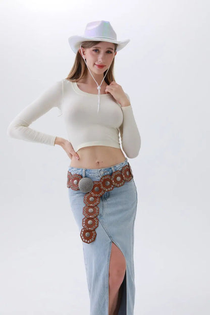 Classic Western Leather Belt – Vintage Cowboy Style ⚜️🤠 Leto Collection