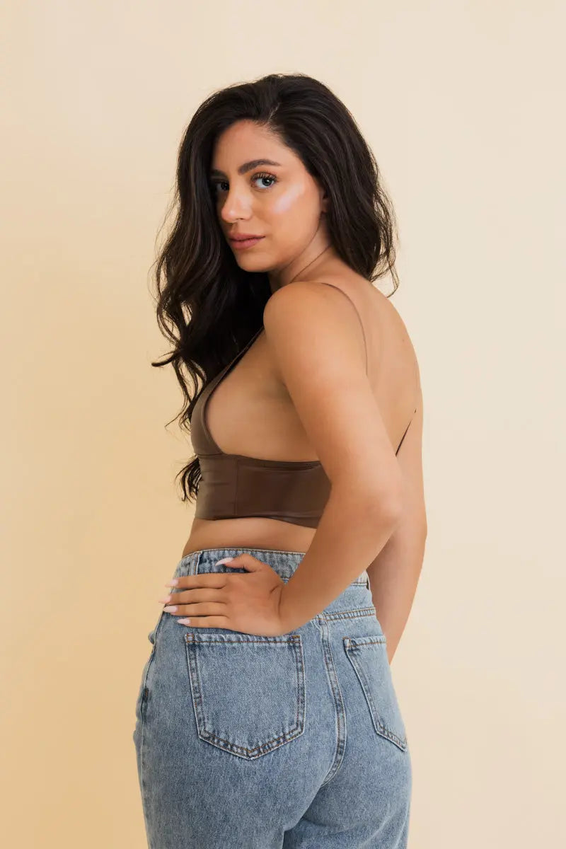 Vegan Leather Longline Bralette - New Colors 🖍️ Leto Collection