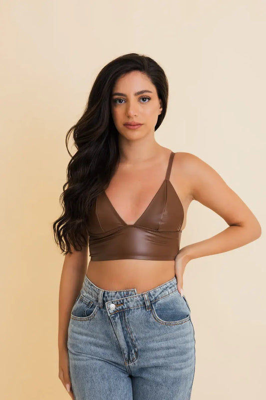 Vegan Leather Longline Bralette - New Colors 🖍️ Leto Collection