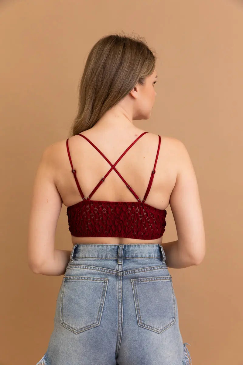 Crochet Lacey Charm Padded Bralette Leto Collection