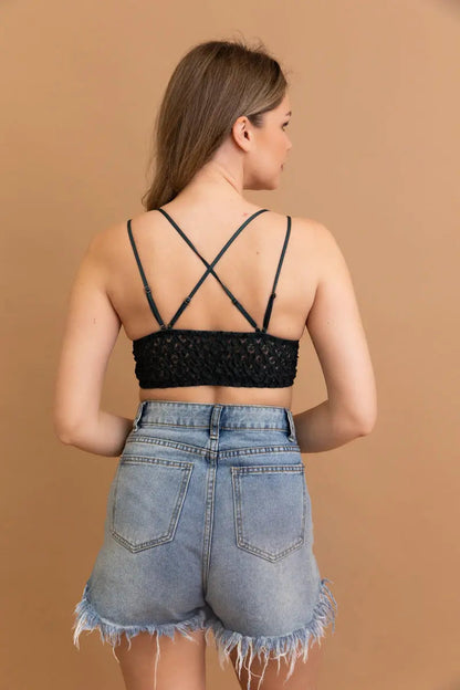 Crochet Lacey Charm Padded Bralette Leto Collection