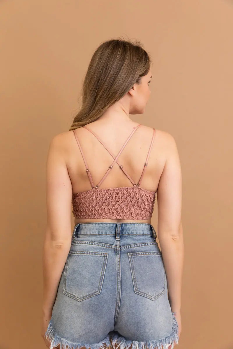 Crochet Lacey Charm Padded Bralette Leto Collection