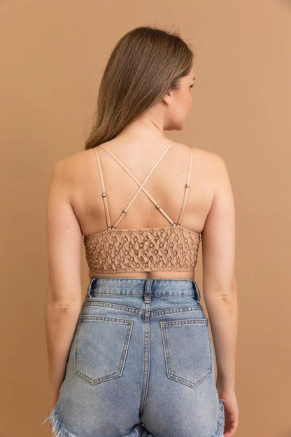 Crochet Lacey Charm Padded Bralette Leto Collection
