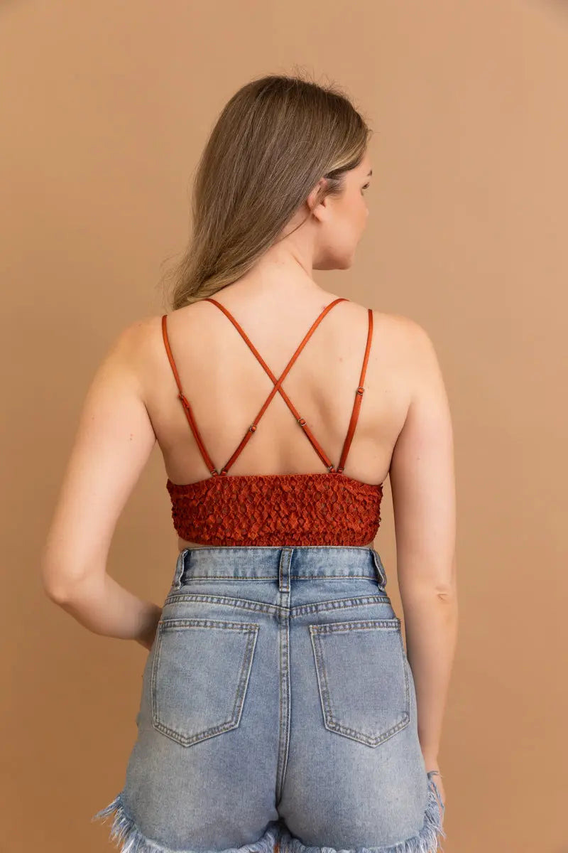 Crochet Lacey Charm Padded Bralette Leto Collection
