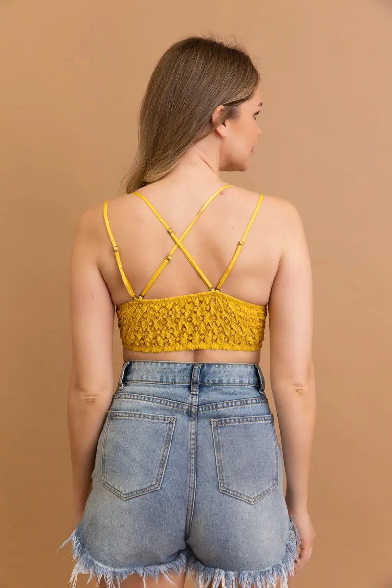 Crochet Lacey Charm Padded Bralette Leto Collection