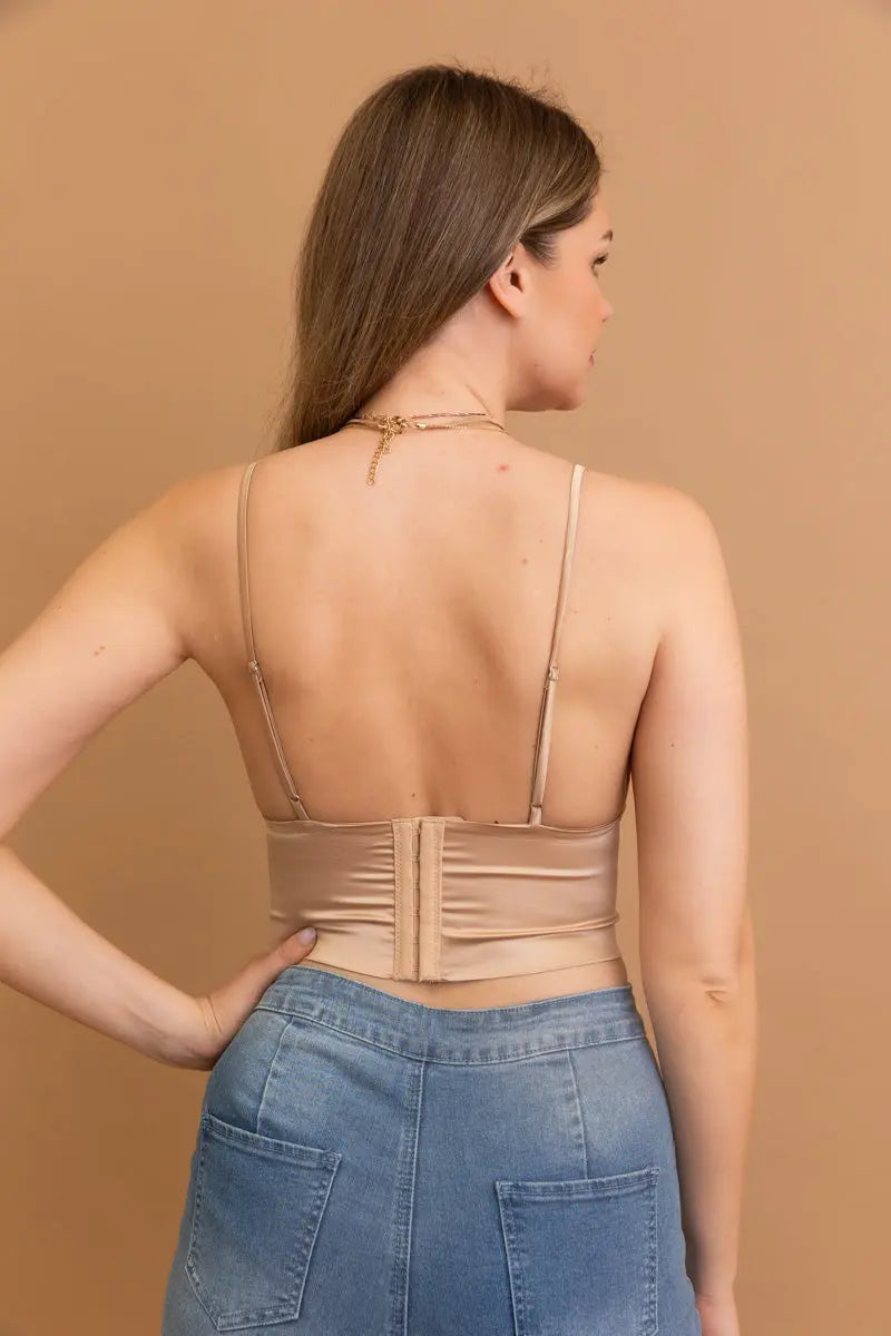 Satin Glow Longline Bralette Leto Collection