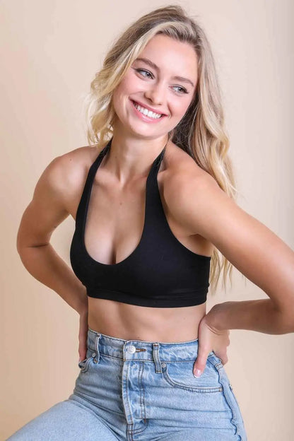 Solid Halter Bralette XS/S / Black