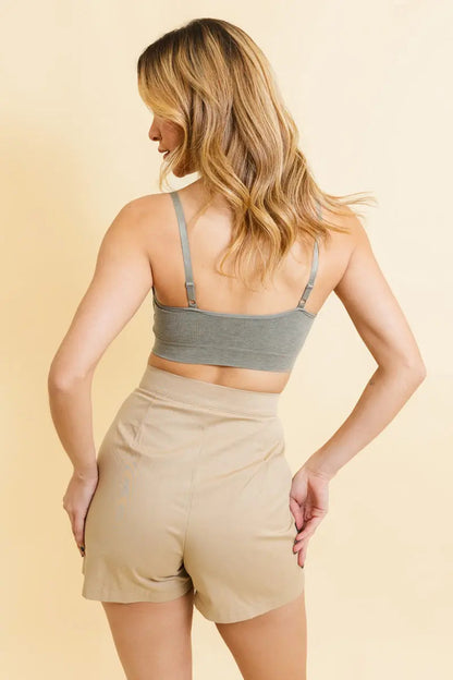 Pure Comfort Ribbed Lace Trim Padded Bralette Leto Collection