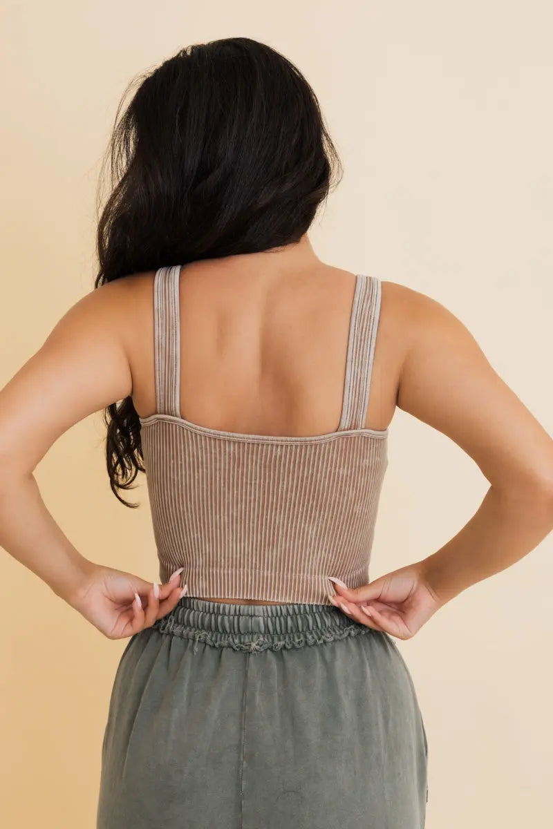 Just Breathe Washed Ribbed Bralette Leto Collection