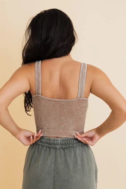 Just Breathe Washed Ribbed Bralette Leto Collection