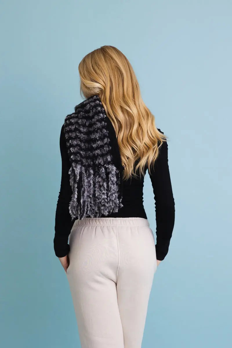Ultra Soft Chenille Tassel Scarf Leto Collection