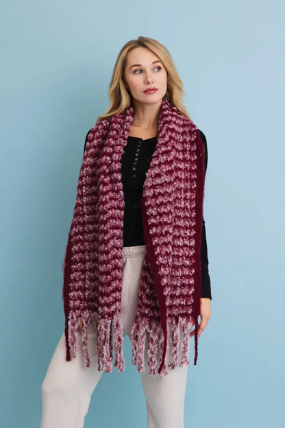 Ultra Soft Chenille Tassel Scarf Leto Collection