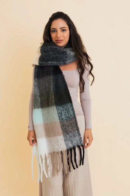 Cozy Breeze Oversized Fringe Scarf - Fall & Winter Essential Leto Collection