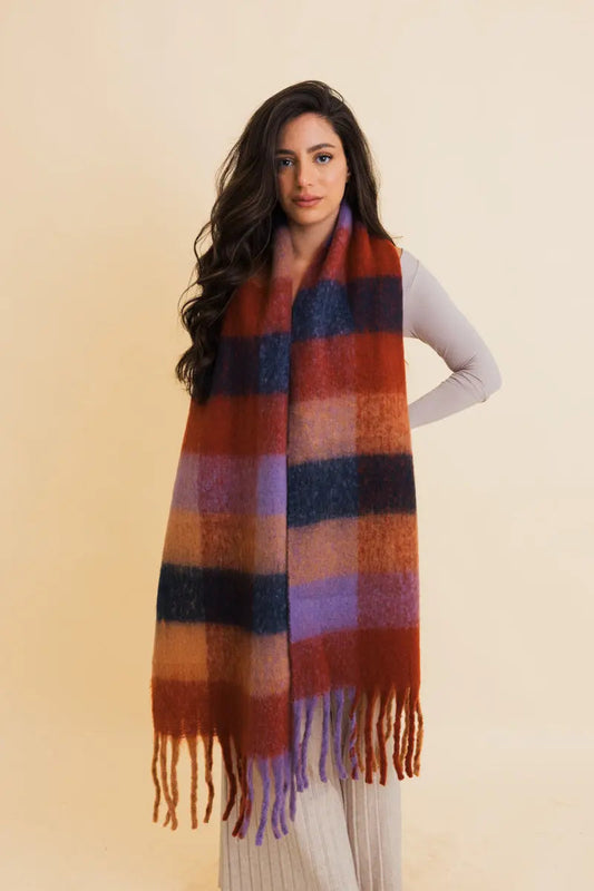 Cozy Breeze Oversized Fringe Scarf - Fall & Winter Essential Leto Collection