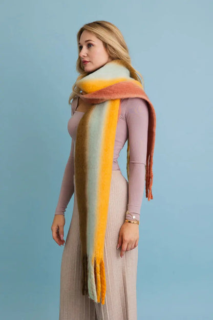 Ombre Dream Luxe Fringe Blanket Scarf Leto Collection