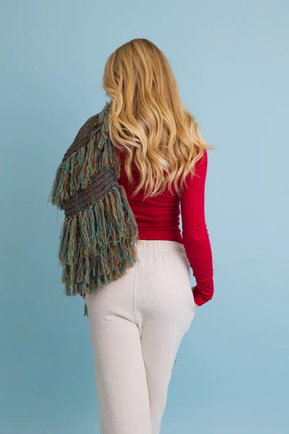 Fun & Fluffy Knit Fringe Winter Scarf Leto Collection
