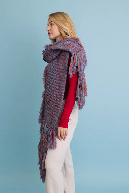 Fun & Fluffy Knit Fringe Winter Scarf Leto Collection