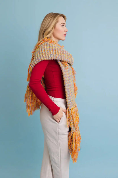 Fun & Fluffy Knit Fringe Winter Scarf Leto Collection