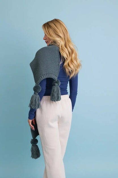 Warm Embrace Knit Scarf with Poms 🧣 Leto Collection
