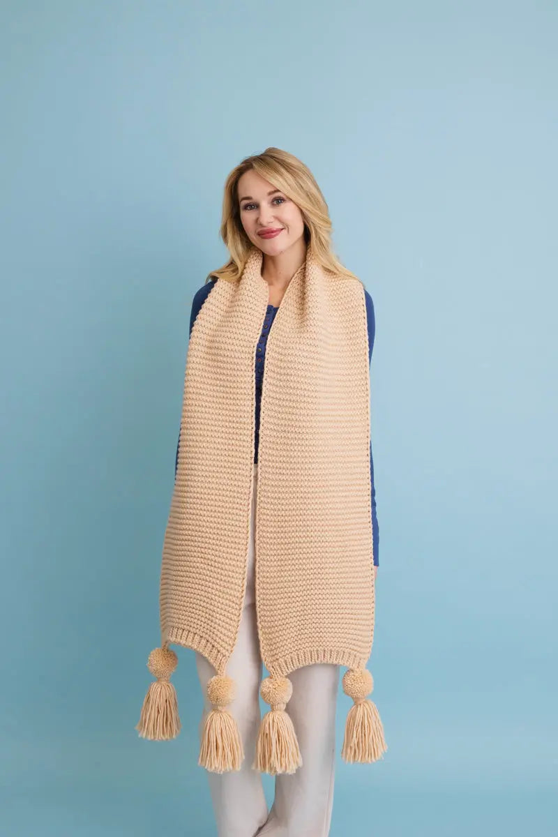 Warm Embrace Knit Scarf with Poms 🧣 Leto Collection