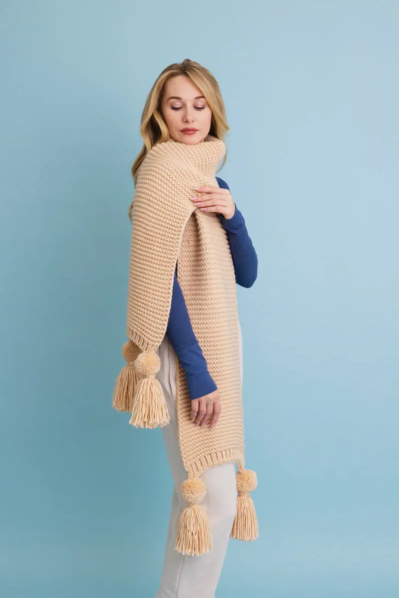Warm Embrace Knit Scarf with Poms 🧣 Leto Collection