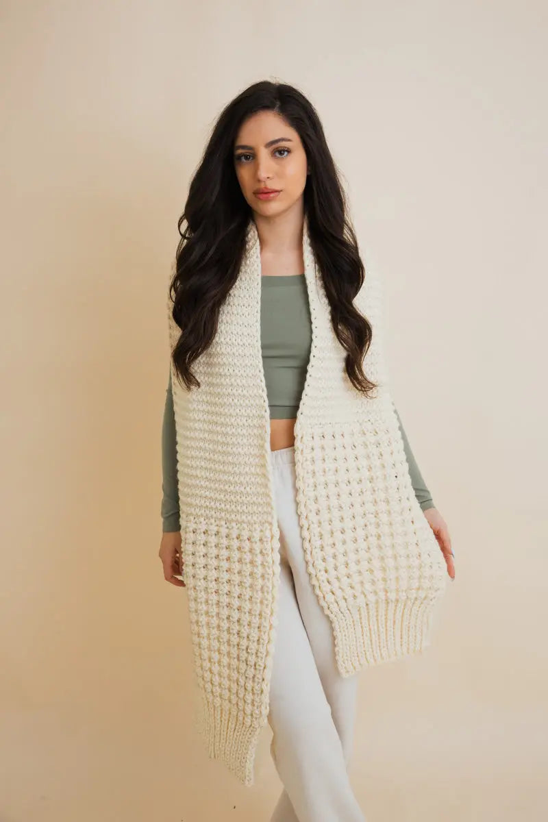 Waffle Weave Cozy Edge Scarf Leto Collection