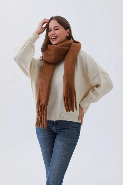 Classic Tassel Knit Scarf – Bestselling Winter Essential❄️✨ Leto Collection