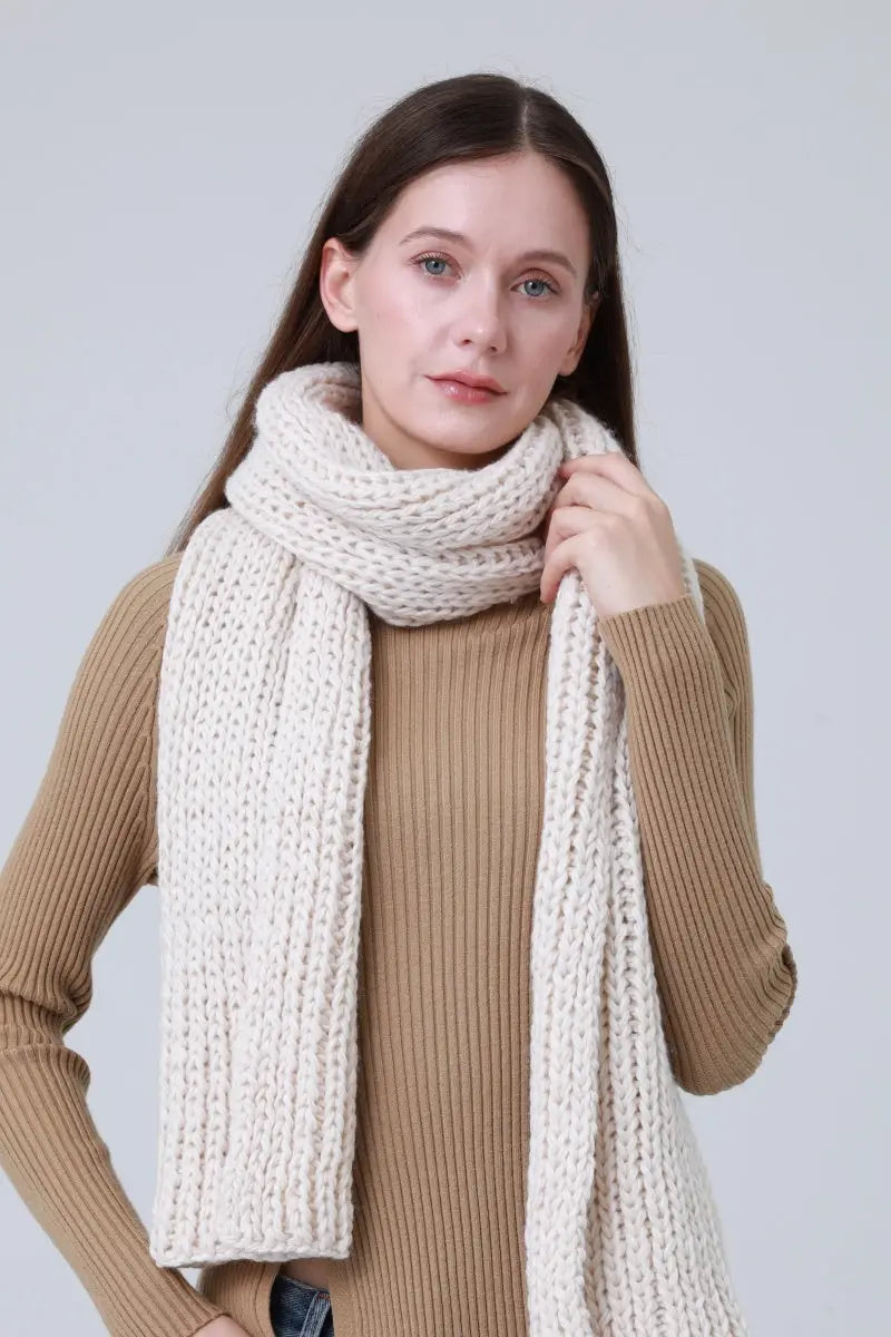 Chunky Ribbed Scarf – Oversized Winter Wrap for Women 🧣❄️ Leto Collection