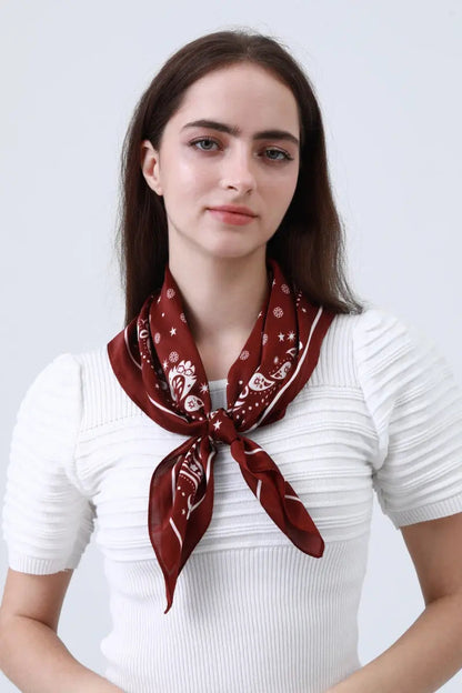 Paisley Silky Square Scarf - Multi-Use Accessory 🌸🧣 Leto Collection