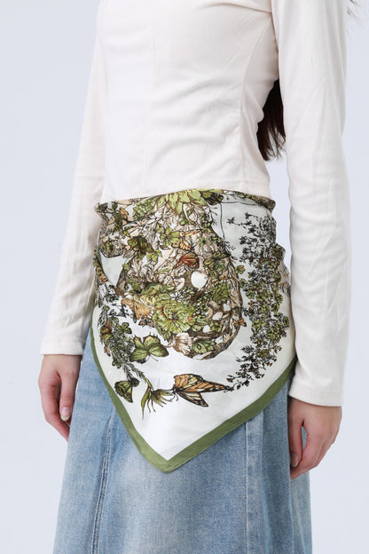 Butterfly Floral Silky Bandana - Double-Sided Design 🦋🌸 Leto Collection