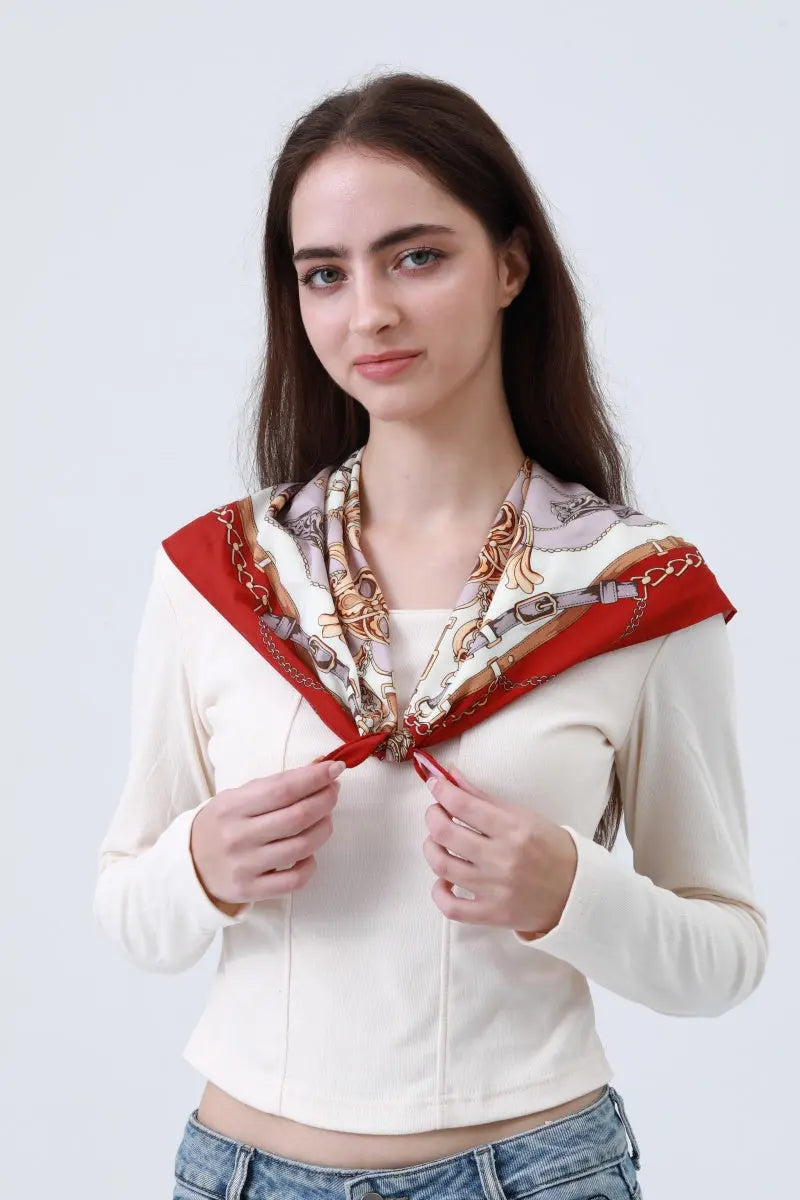 Chain Print Silky Bandana – Vintage Rope Design Headscarf 🔗🧣 Leto Collection