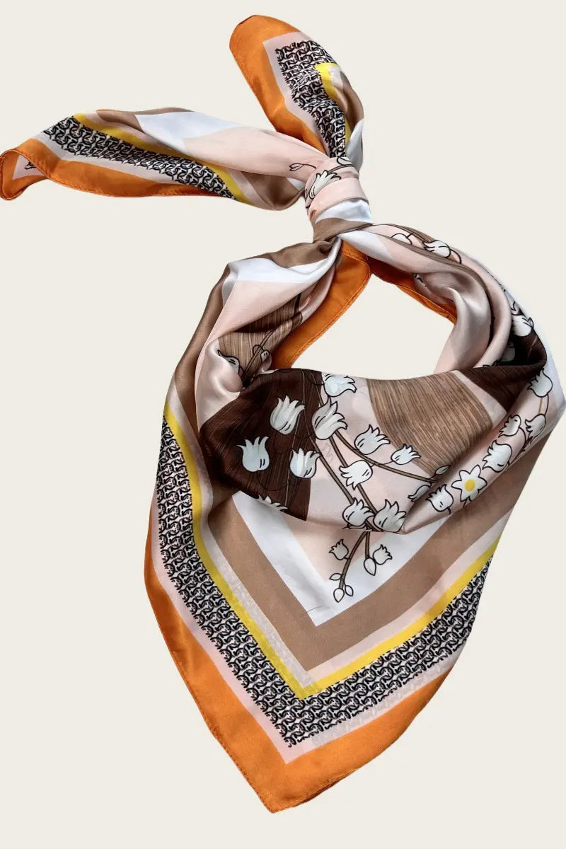 Lily of the Valley Silky Bandana - Floral Elegance Scarf 🌿🌸 Leto Collection