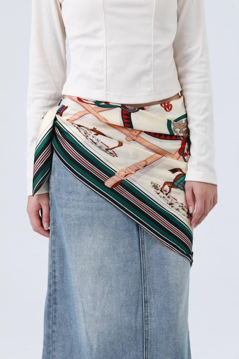 Galloping Horses Bandana - Equestrian Print Scarf 🐎🧣 Leto Collection