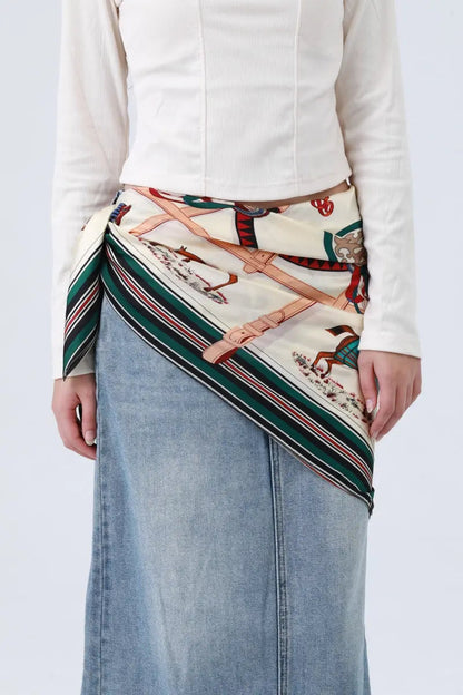 Galloping Horses Bandana - Equestrian Print Scarf 🐎🧣 Leto Collection
