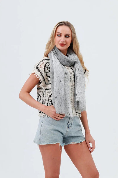 Tie-Dye Ribbed Oblong Scarf – Fringed & Artistic Wrap 🎨🧣 Leto Collection
