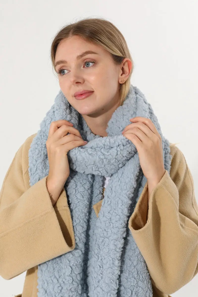 Plush Teddy Fleece Tassel Scarf Solid Warm Winter Women Shawl 🧣🤎 Leto Collection