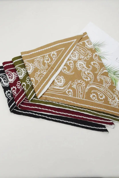 Paisley Knit Triangle Scarf Multi Wear Head Wrap 🧶🍂 Leto Collection