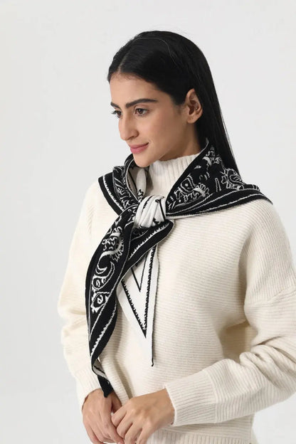Paisley Knit Triangle Scarf Multi Wear Head Wrap 🧶🍂 Leto Collection