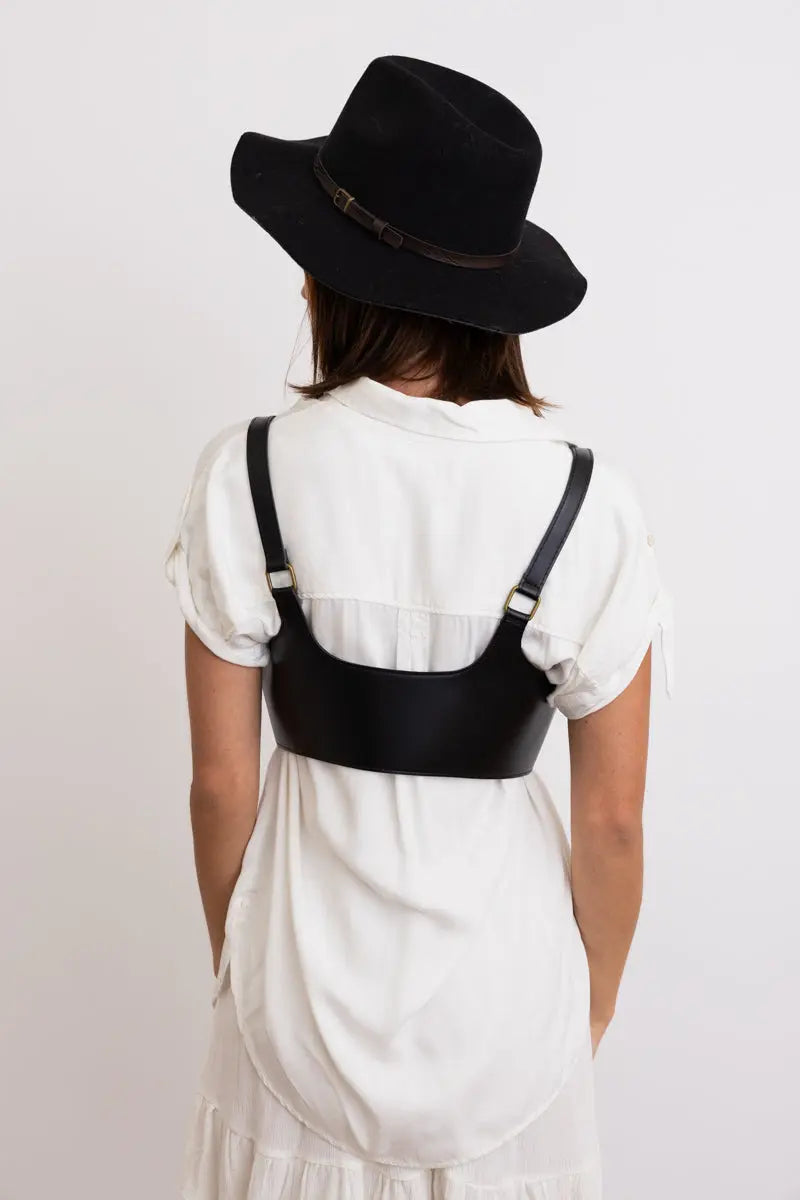 🖤 Punk Style Black Leather Harness Belt - Adjustable Straps Leto Collection