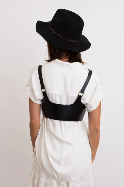 🖤 Punk Style Black Leather Harness Belt - Adjustable Straps Leto Collection